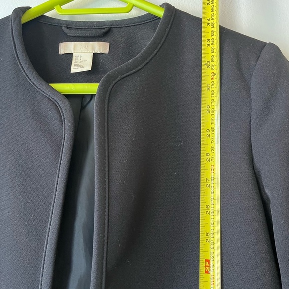 Longline black open front blazer cardigan size 6 business casual - Picture 6 of 9